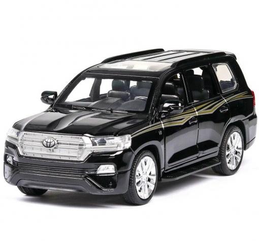 Метална кола с отварящи се врати капаци светлини и звуци Toyota Land Cruiser 1:32