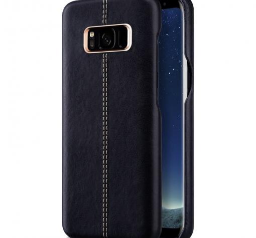 Луксозен кожен гръб VORSON за Samsung S8 G950 - черен