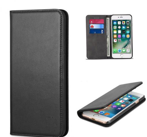 Кожен калъф Flip тефтер Flexi Magnet Book със стойка за Apple iPhone 7 Plus / iPhone 8 Plus - черен