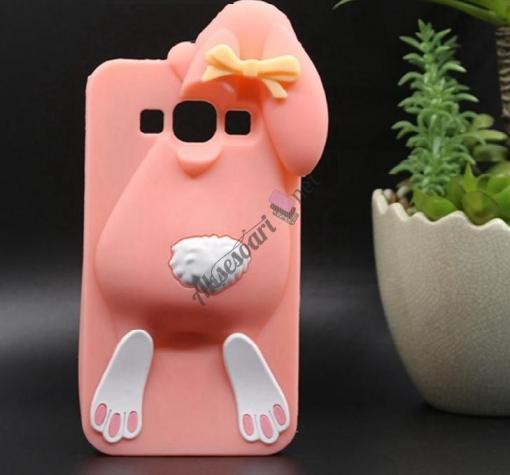 Силиконов калъф / гръб / TPU 3D за Samsung J5 2016 J510 - заек /розов