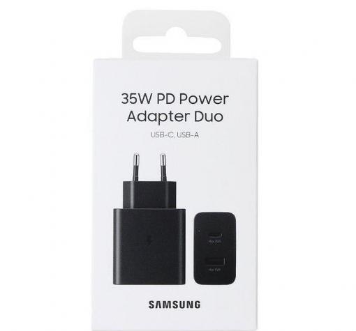 Оригинално зарядно / адаптер / за Samsung S23 Ultra 220V SAMSUNG Adapter Duo 35W 220V USB-C / USB-A EP-TA220NBE