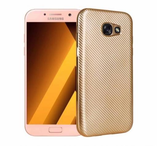 Силиконов калъф / гръб / TPU за Samsung A3 2017 A320 - златист / Carbon