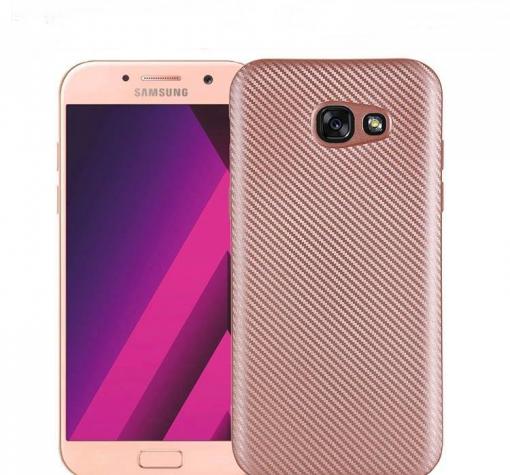 Силиконов калъф / гръб / TPU за Samsung A3 2017 A320 - Rose Gold / Carbon