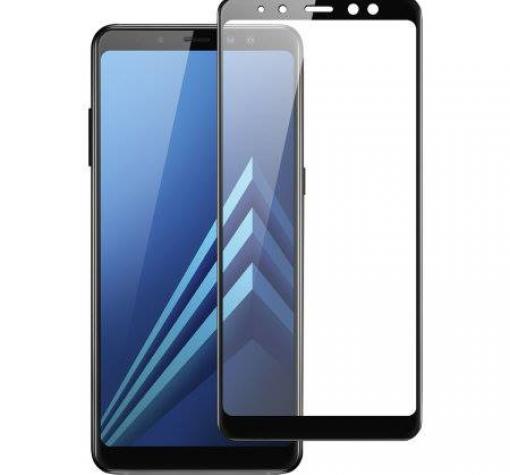 3D full cover Tempered glass screen protector Samsung A8 2018 A530F / Извит стъклен скрийн протектор Samsung A8 2018 A530F - черен