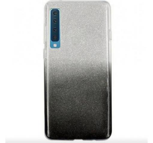 Силиконов калъф / гръб / TPU за Huawei Y6p - преливащ / сребристо и черно / брокат