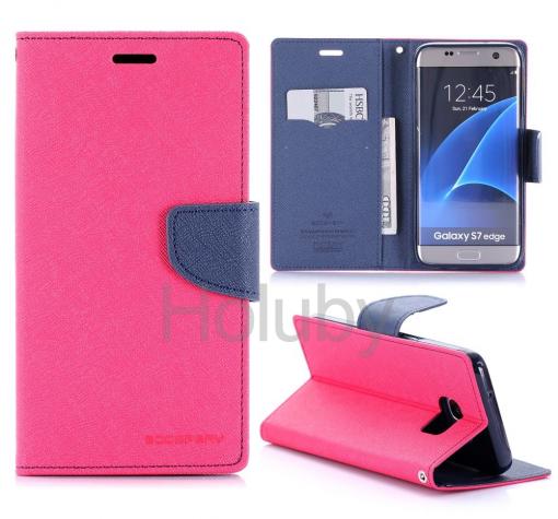 Калъф Flip тефтер Mercury GOOSPERY Fancy Diary със стойка за Samsung S7 Edge G935 - цикламен