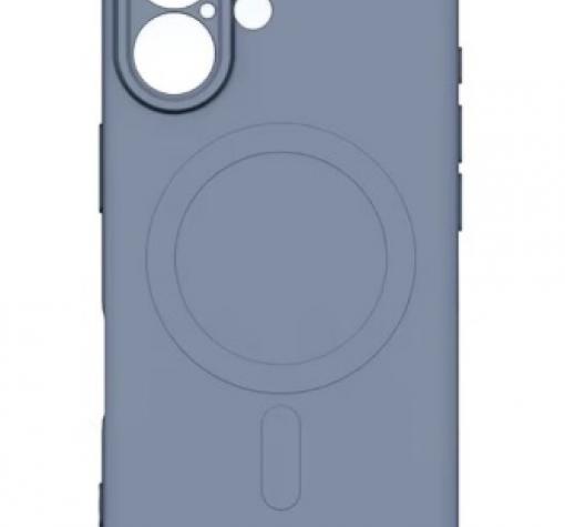 Луксозен гръб / кейс / Smooth Guard Silicone Case с безжично зареждане MagSafe за Apple iPhone 16 (6.1) - сиво-син