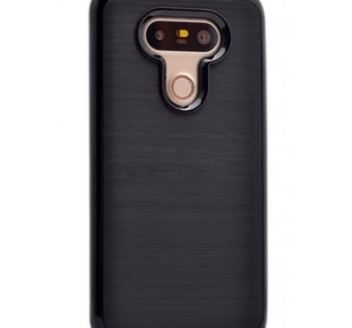 Луксозен силиконов калъф / гръб / TPU ROYCE за LG G5 - черен / черен кант