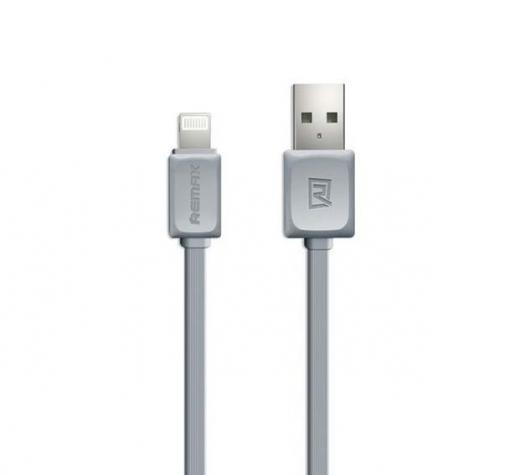 Оригинален USB кабел REMAX RC-008i 1m / USB Charging Cable за Apple iPhone 5 / iPhone 5S / iPhone 6 / iPhone 6 Plus / iPhone 7 / iPhone 8 / iPhone 7 Plus / iPhone 8 Plus - сив