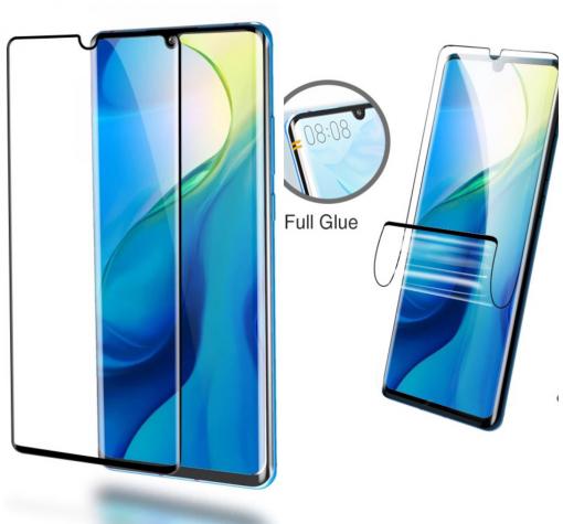 5D Full Cover Pet Glass Screen Protector Huawei P30 Pro / 5D Удароустойчив извит скрийн протектор за Huawei P30 Pro - черен