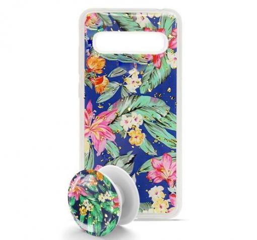 Луксозен силиконов калъф / гръб / TPU Summer Breeze с Popsocket за Samsung S8 Plus G955 - Jungle