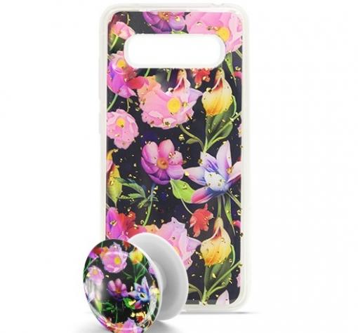 Луксозен силиконов калъф / гръб / TPU Summer Breeze с Popsocket за Samsung S8 Plus G955 - Flowers