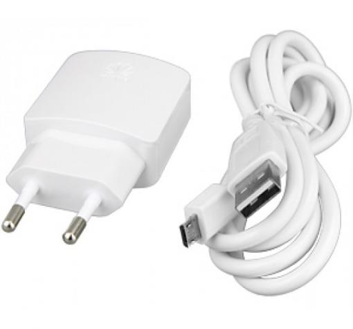 Оригинално зарядно устройство 100-240V + Micro USB кабел 5.0V-2A за Huawei - бял