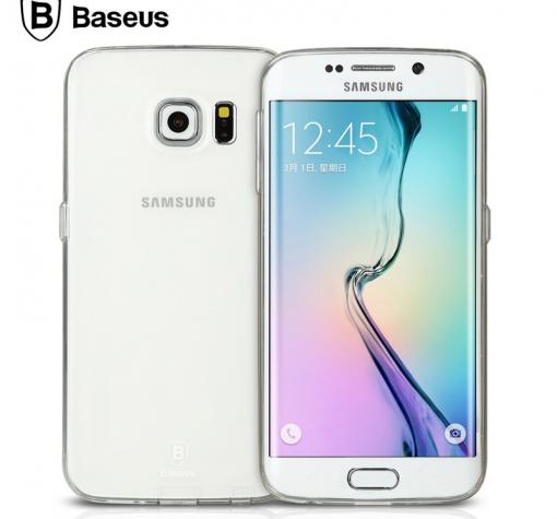 Луксозен ултра тънък силиконов калъф / гръб / Super Soft TPU Ultra Thin Baseus Air Case за Samsung S6 Edge G925 - прозрачен