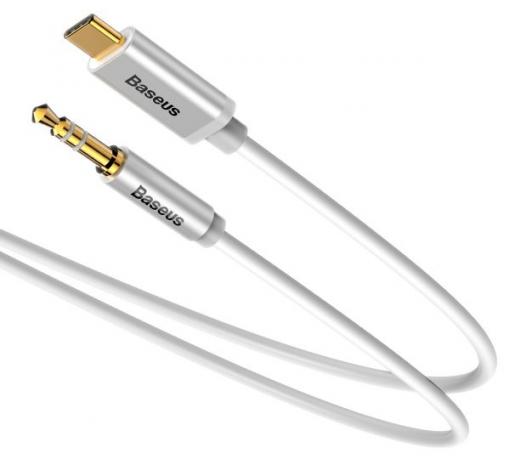 Оригинален аудио кабел BASEUS Yiven M01 Type-C към AUX 3.5mm - сребрист
