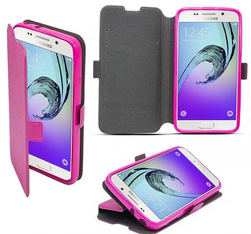 Кожен калъф Flip тефтер Flexi със стойка за Samsung A5 2017 A520 - цикламен