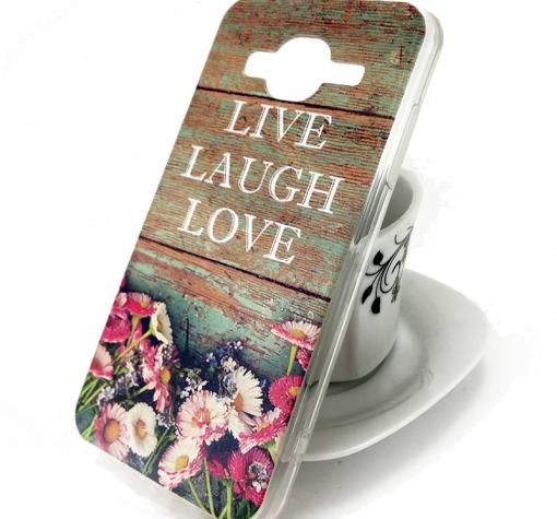 Силиконов калъф / гръб / TPU за Samsung J3 / J3 2016 J320 - цветен / Live / Laugh / Love
