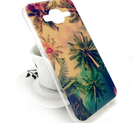 Силиконов калъф / гръб / TPU за Samsung J3 / J3 2016 J320 - цветен / палми