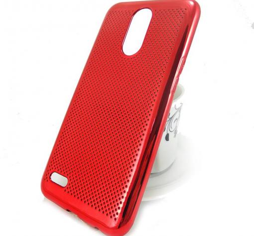 Силиконов калъф / гръб / TPU за LG K10 2017 - червен / Grid