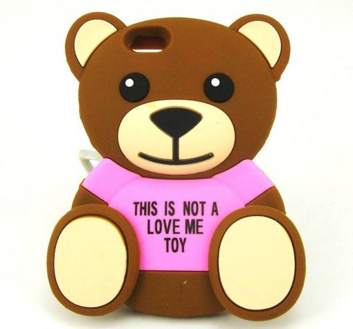 Силиконов калъф / гръб / TPU 3D за Huawei P8 Lite - Teddy Bear / This Is Not A Love Me Toy / розов