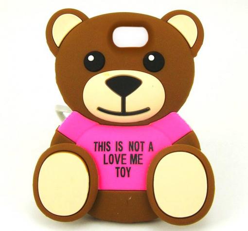 Силиконов калъф / гръб / TPU 3D за Samsung S7 G930 - Teddy Bear / This Is Not A Love Me Toy / цикламен