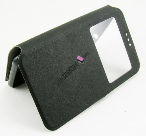 Кожен калъф Flip тефтер S-view със стойка за Sony Xperia X compact / Sony Xperia X mini F5321 - Flexi / черен