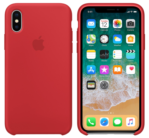 Оригинален гръб Silicone Case MMWF2ZM/A за Apple iPhone X - червен