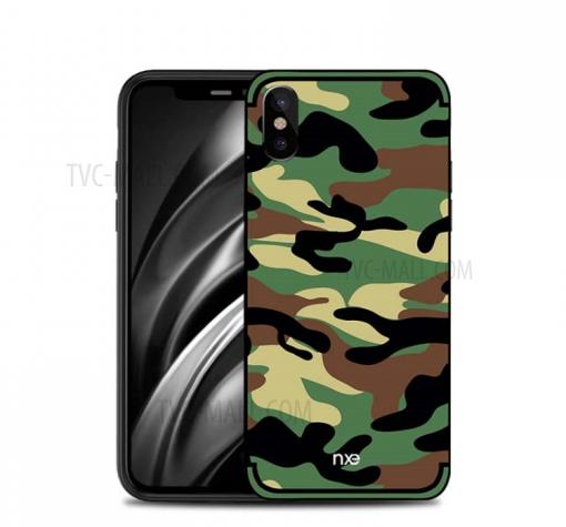 Силиконов калъф / гръб / TPU NXE Design за Apple iPhone X - камуфлаж / зелен