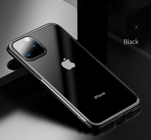 Луксозен гръб USAMS Janz Series за Apple iPhone 11R - прозрачен / черен кант