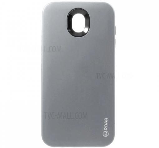 Луксозен силиконов калъф / гръб / TPU Roar Mil Grade Hybrid Case за Samsung J7 2017 J730 - сив