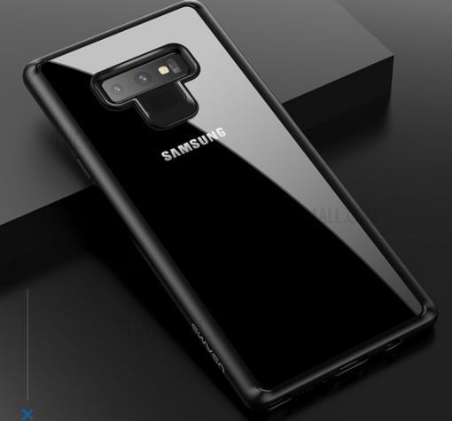 Луксозен гръб USAMS MANT Series за Samsung Note 9 - прозрачен / черен кант