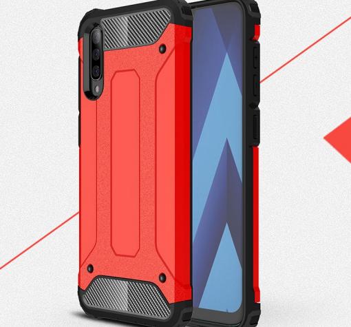 Силиконов гръб TPU Spigen Hybrid с твърда част за Samsung A50 / A50S / A30S - червен