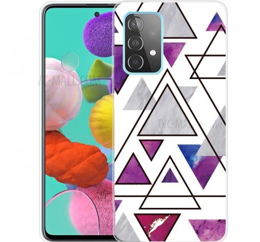 Луксозен силиконов калъф / гръб / TPU Marble за Samsung A51 - бял с лилаво / Cosmo