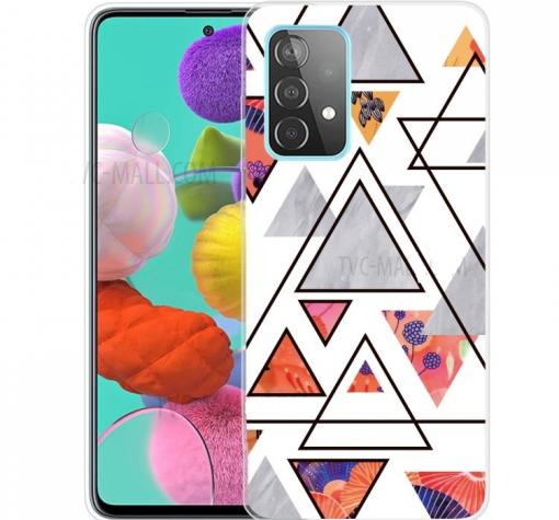 Луксозен силиконов калъф / гръб / TPU кейс Marble за Samsung A52 / A52 5G - бял / Cosmo Flowers
