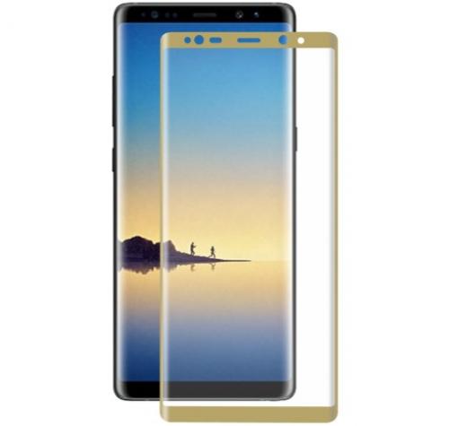 Оригинален извит стъклен протектор / 3D full cover Tempered glass screen protector / за Samsung Note 8 N950 - златен