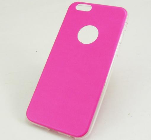 Ултра тънък силиконов калъф / гръб / TPU Ultra Thin за Apple iPhone 6 4.7'' - цикламен с кожен гръб