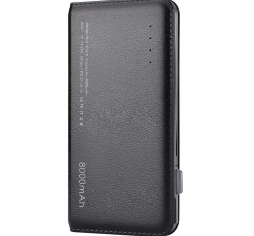 Универсална външна батерия Vennus / Universal Power Bank Vennus / Micro USB Data Cable 8000mAh - черна