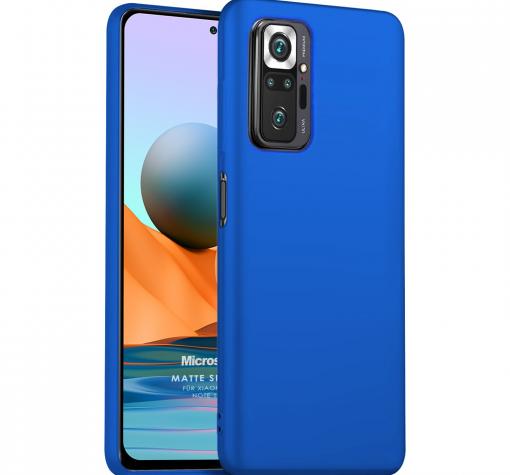 Силиконов калъф / гръб / TPU за Xiaomi Redmi Note 10 / Note 10S - син / мат