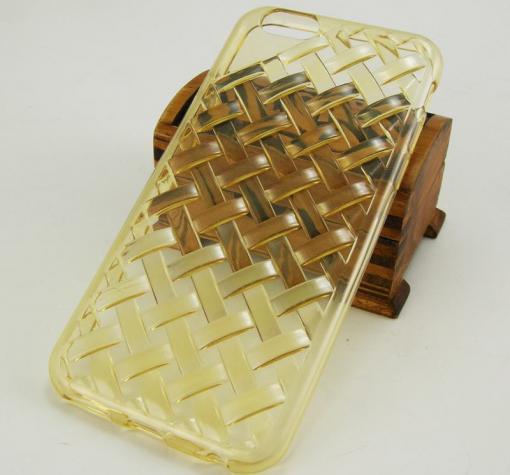 Силиконов калъф / гръб / TPU 3D за Apple iPhone 6 4.7'' - златист / плетеница
