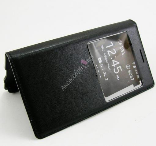 Кожен калъф Flip Cover тефтер Sunix за Samsung Note 5 N920 - черен