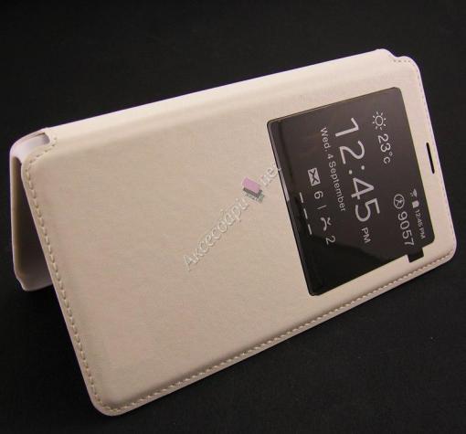 Кожен калъф Flip Cover тефтер Sunix за Samsung Note 5 N920 - бял