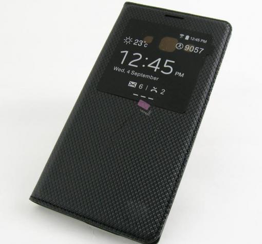 Кожен калъф Flip Cover тефтер Sunix за Samsung A3 2016 A310 - черен