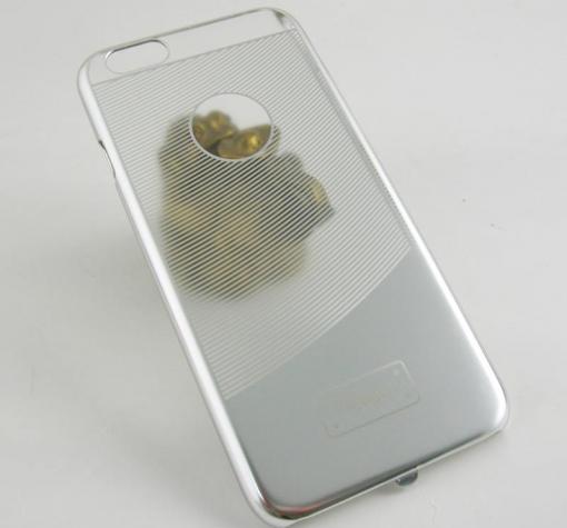 Заден предпазен твърд гръб / капак / Spigen за Apple iPhone 6 4.7" - прозрачен / сребристи ленти