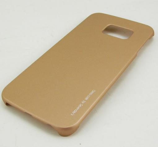 Твърд гръб / капак / Sevenday's Soft Touch Coating за Samsung S6 Edge G925 - златен