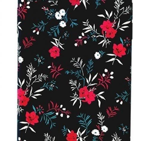 Силиконов калъф / гръб / TPU LUXO за Apple iPhone 11 Pro Max 6.5" - цветя / черен