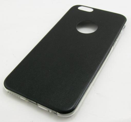 Ултра тънък силиконов калъф / гръб / TPU Ultra Thin за Apple iPhone 6 4.7" - черен с кожен гръб