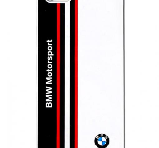 Оригинален кожен твърд гръб / капак / BMW Motorsport за Apple iPhone 6 4.7" - бяло / синьо