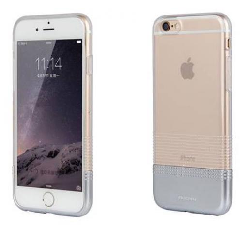 Луксозен силиконов калъф / гръб / TPU NUOKU Clear Series за Apple iPhone 6 4.7'' - прозрачен / сребрист кант