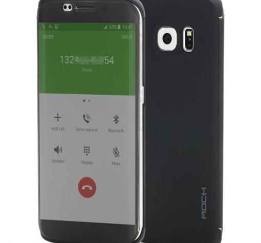 Луксозен кожен калъф тефтер ROCK DR.V Series за Samsung S6 Edge G925 - черен