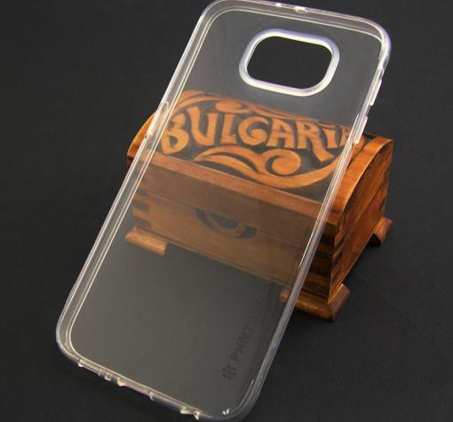 Луксозен ултра тънък силиконов калъф / гръб / TPU Ultra Thin PHNT Design за Samsung S6 G920 - прозрачен